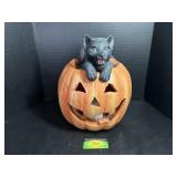 Light Up Cat and Pumpkin Halloween Decoration