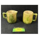 Majolica Corn-Theme Mugs
