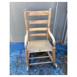 Vintage Wicker Seated Rocking Chair