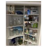 Canning Jars, Vases, and More Contents of Shelves