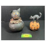 Black Cat Gourd and Cat on Jack O Lantern