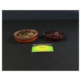 Fenton Ashtray & Red Glass Ashtray