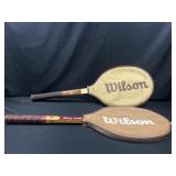 Wilson and Bancroft tennis rackets