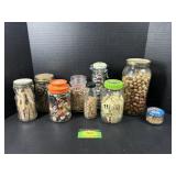 Decorative Mason Jars of Buttons, Pins, and More
