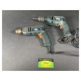 2 Black & Decker Corded Drills