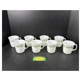 Set of 8 Corning Ware Holly Days Mugs
