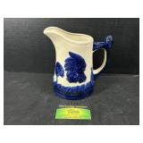 Blue and White Native American Chief Pottery