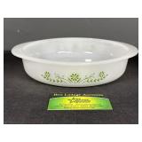 Glass Bake Round green Blossom dish