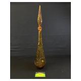 Vintage Amber Vase-Superglued Shut