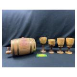Wooden Keg and goblets