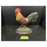 Large Cast Iron Rooster Door Stopper
