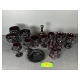 Avon Red Chesapeake glassware