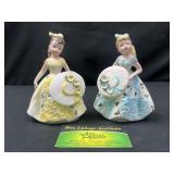 2 Lefton girl figurines