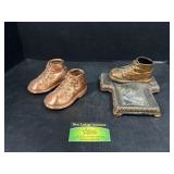 Brass Shoe Decorations and Ash Tray