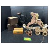 Trinket Box, Wooden Rocking Horse, and More Decor