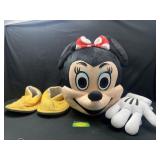 Minnie Mouse costume head, hands, and shoes