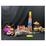 Fisher price mini bus, pull queen bee and more