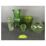 Green Glass pieces