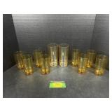 Amber Glass Drinking Glasses