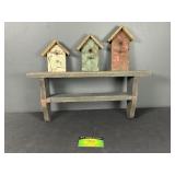 Shelf with bird house decor