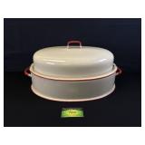 Vintage Enamelware Oval Roaster Pan
