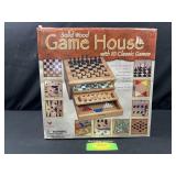 Solid wood game house with 10 classic games