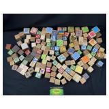 Wooden word and number blocks