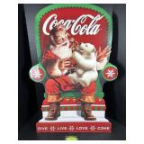 Coca Cola Santa in Chair Cardboard Advertisement
