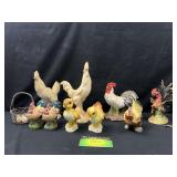 Napco, Lefton, and more chicken figurines