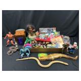 California Raisins, Skeletor figurine, and more