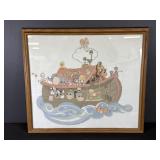 Noahï¿½s Ark-Precious Moments Needlepoint Framed