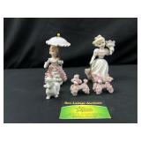 Lefton girls with poodles