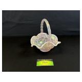 Pink Champagne Sation Opalescent Glass Basket