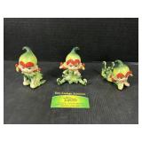 3 Lefton Fairy Elf Figures