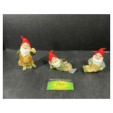3 Christmas Gnome Figures