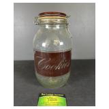 Hinged Stoneware Lidded Cookie Jar