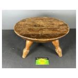 Antique Wooden Stool with Poem