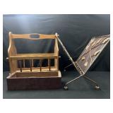 Metal firewood holder, magazine holder, and