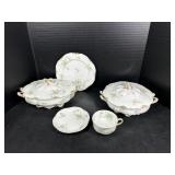 Large Blue Flower Havilnd Dish Ware Set