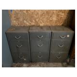 3 Small Filing Cabinets