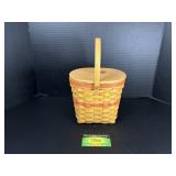 Orange Banded Longaberger Basket with Lid
