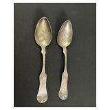 2 W.D. Ward Pure Coin Silver Spoons