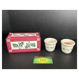 2 Longaberge Traditional Holly Votive Cups