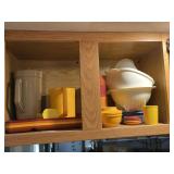 Upper cabinet of vintage Tupperware