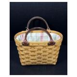 Longaberger Basket With Leather Like Handles