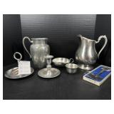 Woodbury pewter candle holder, trinket dish