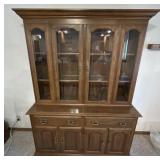 Tell City Tanbark Oak China Hutch with Light