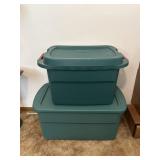 2 Sterilite Green Totes