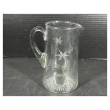 Etched Glass Pitcher