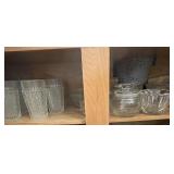 Lower cabinet of clear glassware